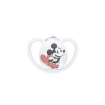 Nuk Space Disney Baby Orthodontic Silicone Pacifier for 0-6 months with Mickey Case White