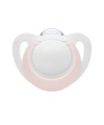 NUK Star Πιπίλα Σιλικόνης Λευκό⁄Ροζ με θήκη για 0-6m, 1τμχ