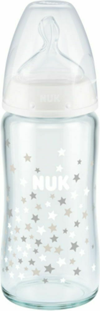 nuk-Γυάλινο-Μπιμπερό-first-choice-plus-με-Θερμόμετρο-Θηλή-Σιλικόνης-240ml1-2.jpg NUK Γυάλινο Μπιμπερό First Choice Plus με Θερμόμετρο, Θηλή Σιλικόνης 240ml - Image 1