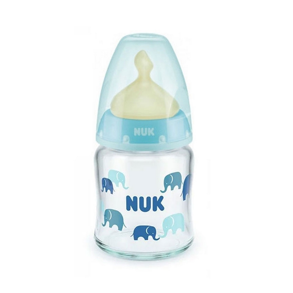 nuk-Γυάλινο-Μπιμπερό-first-choice-plus-με-Θηλή-Καουτσούκ-120ml1-2.jpg NUK Γυάλινο Μπιμπερό First Choice Plus με Θηλή Καουτσούκ 120ml - Image 1