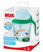 NUK Παιδικό Ποτηράκι Motion Cup με καλαμάκι, από Πλαστικό Πράσινο 230ml για 8m+