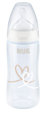 NUK Πλαστικό Μπιμπερό Temperature Control Κατά των Κολικών 300ml για 6-18 μηνών Λευκό