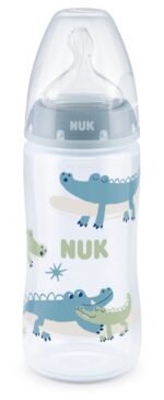 Nuk Plastic Bottle Temperature Control Anti Colic Bottle 300ml for 6-18 months Blue
