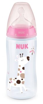Nuk Plastic Bottle Temperature Control Anti Colic Bottle 300ml for 6-18 months Pink