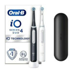 Oral-B iO Series 4 Duo Electric Toothbrush with Timer and Pressure Sensor Black ⁄ White