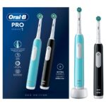 Oral-B Pro Series 1 Duo Electric Toothbrushes, Blue & Black 2pcs