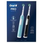 Oral-B Pro Series 1 Duo Electric Toothbrushes, Blue & Black 2pcs - Image 2