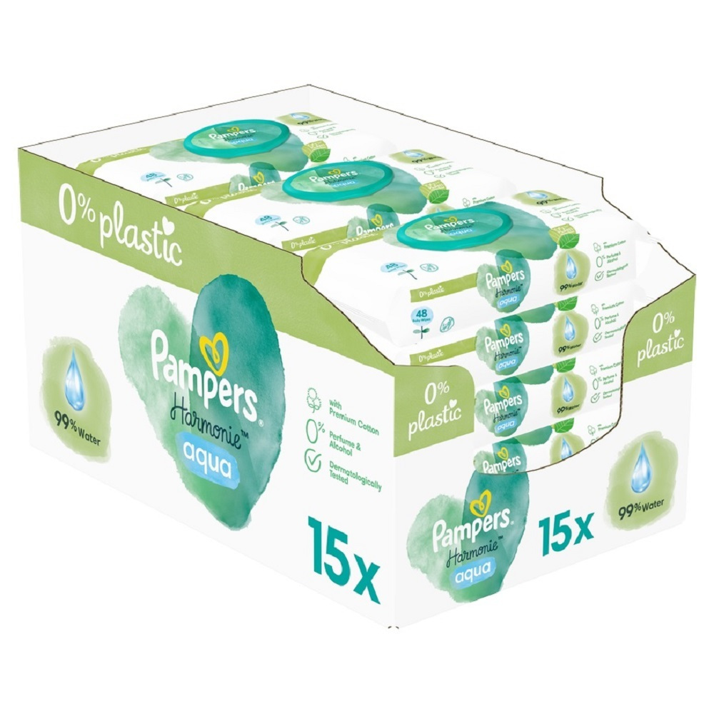 pampers-harmonie-aqua-Μωρομάντηλα-με-99-Νερό-χωρίς-Οινόπνευμα-38-Άρωμα-720τμχ1.jpg Pampers Harmonie Aqua Μωρομάντηλα με 99% Νερό, χωρίς Οινόπνευμα & Άρωμα 720τμχ - Image 1