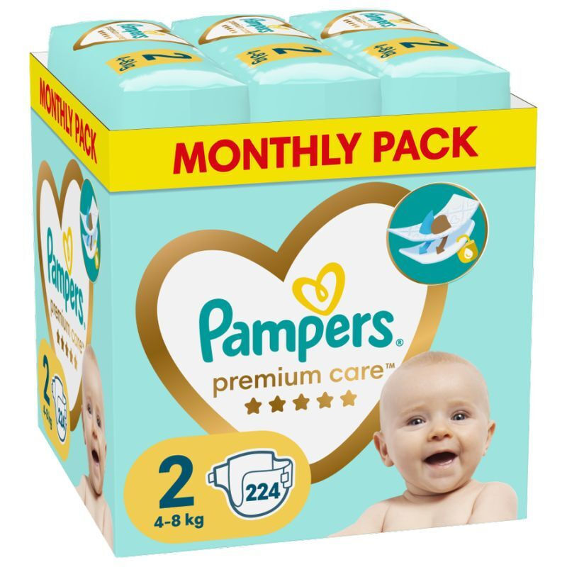 pampers-premium-care-Πάνες-με-Αυτοκόλλητο-no-2-για-4-8kg-224τμχ1.jpg Pampers Premium Care Πάνες με Αυτοκόλλητο No. 2 για 4-8kg 224τμχ - Image 1
