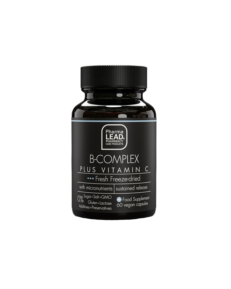 pharmalead-b-complex-plus-vitamin-c-60-φυτικές-κάψουλες1.jpg Pharmalead B-Complex Plus Vitamin C, 60 φυτικές κάψουλες - Image 1