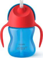 Philips⁄Avent Παιδικό Ποτηράκι με Λαβές και Καλαμάκι "Bendy" Πλαστικό Μπλε 200ml για 9m+ (SCF796⁄01)