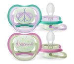 Philips⁄Avent Pacifier Ultra Air Night Soother 0-6 months Mixed Stars - Butterfly (SCF376⁄19)