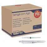 Pic Solution Syringes Pic 2.5ml with needle G-23 x 1" [0 .6 x 25mm] 100pcs (214.002.23)