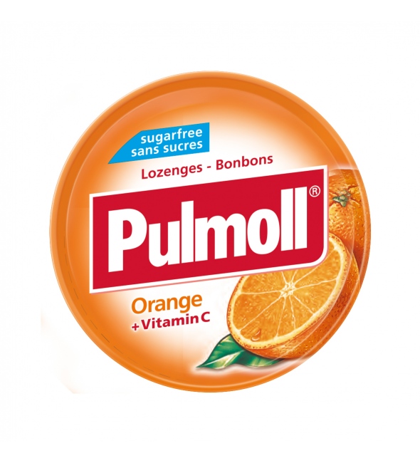PULMOLL ΠΟΡΤΟΚΑΛΙ Χ.Ζ. Pulmoll Orange & Vitamin C - Καραμέλες με Πορτοκάλι & Βιταμίνη C- 45 gr - Image 1