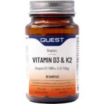 Quest Vitamin D3 2500iu&K2 100μg για την Υποστήριξη του Ανοσοποιητικού, Οστών, Μυών & Δοντιών 60caps