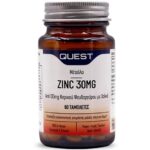 Quest Zinc 30mg Συμπλήρωμα Διατροφής με Ψευδάργυρο για την Ενίσχυση του Ανοσοποιητικού, 60tabs