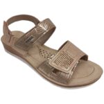 Rohde Γυναικείο Πέδιλο Natural Metallic Χρυσό με Velcro 1365, No.39