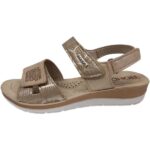 Rohde Γυναικείο Πέδιλο Natural Metallic Χρυσό με Velcro 1365, No.39 - Image 2