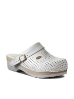 Scholl Super Comfort Αντιολισθητικό Δερμάτινο Unisex Σαμπό Λευκό (42-)