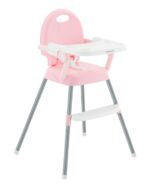 Spoony Highchair 3 in 1 with Plastic Skeleton & Plastic Seat Pink