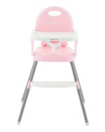 Spoony Highchair 3 in 1 with Plastic Skeleton & Plastic Seat Pink - Image 2