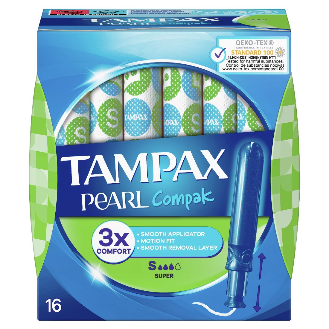 tampax-compak-pearl-super-Ταμπόν-Με-Απλικατέρ-16-Τεμ1.jpg Tampax Compak Pearl Super Ταμπόν Με Απλικατέρ 16 Τεμ. - Image 1