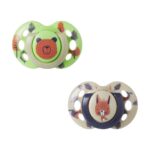 Tommee Tippee Fun Friends Ορθοδοντικές Πιπίλες σιλικόνης 6-18m Πράσινο⁄Μπέζ (2τμχ)(43335896) - Image 2