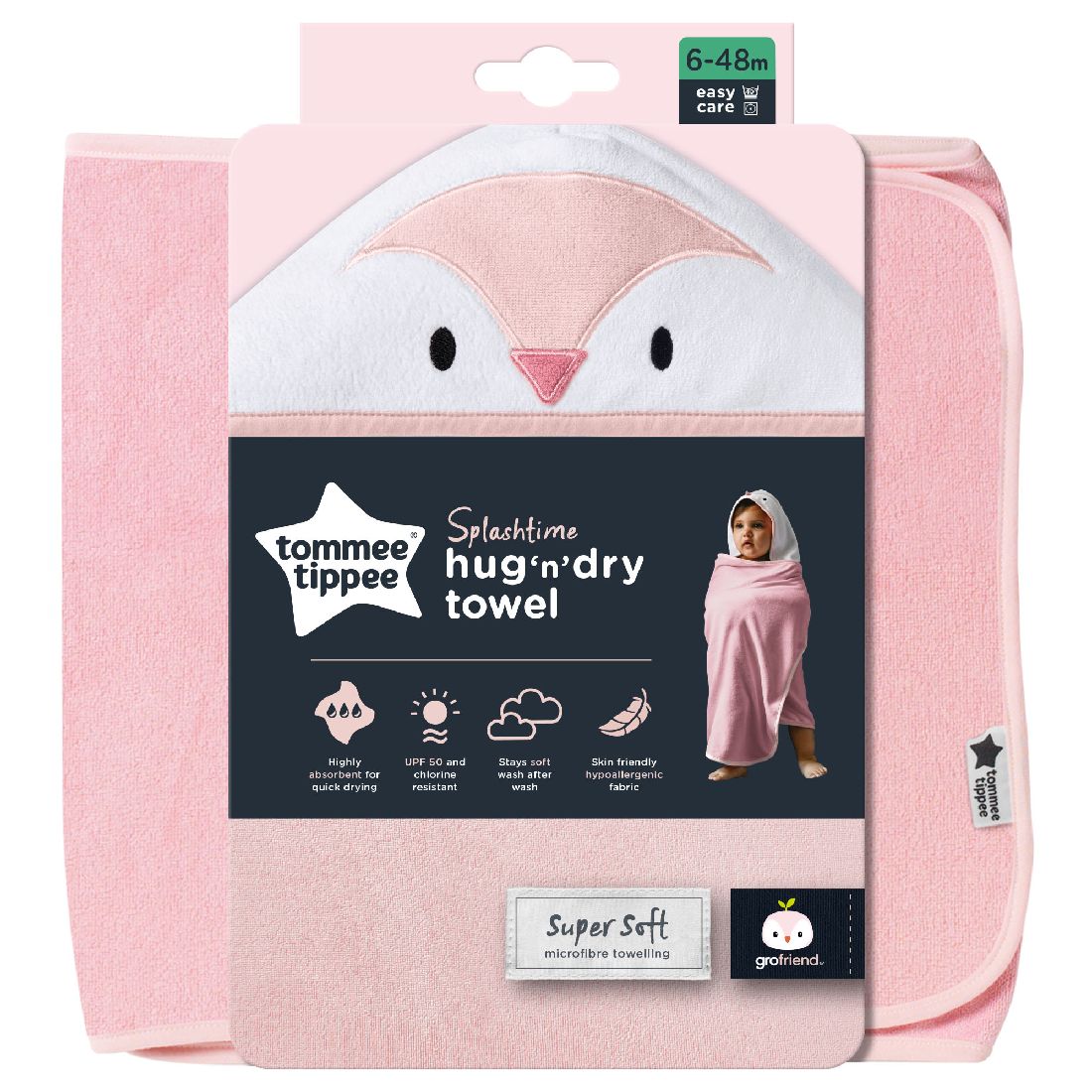 tommee-tippee-hug-n-dry-towel-Μπουρνούζι-Κάπα-Μπάνιου-Για-Κορίτσι-6-48m-Ροζ-cba10161.jpg Tommee Tippee Hug 'n' Dry Towel Μπουρνούζι ⁄ Κάπα Μπάνιου Για Κορίτσι 6-48m Ροζ (CBA1016) - Image 1