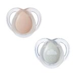 Tommee Tippee Orthodontic Night Time Silicone Pacifiers Night 0-6m Orange⁄Grey(2pcs) (43338095) - Image 2