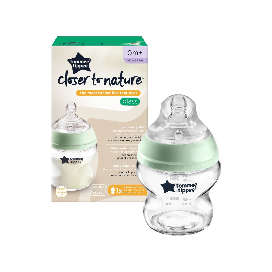 tommee-tippee-Γυάλινο-Μπιμπερό-closer-to-nature-Μικρής-Ροής-150ml-0m422437901.jpg Tommee Tippee Γυάλινο Μπιμπερό Closer To Nature Μικρής Ροής 150ml 0m+(42243790) - Image 1