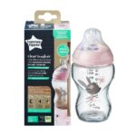 Tommee Tippee Glass Bottle Closer To Nature Small Flow 250ml Pink Mouse Girl 0m+(422706)