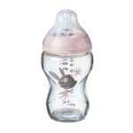 Tommee Tippee Glass Bottle Closer To Nature Small Flow 250ml Pink Mouse Girl 0m+(422706) - Image 2