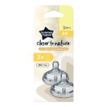 Tommee Tippee Θηλές Σιλικόνης Closer To Nature - Μέτριας Ροής 3m+(42112252)