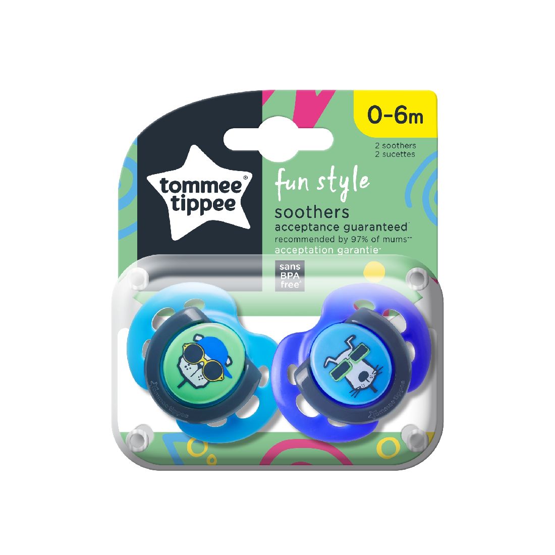 tommee-tippee-Πιπίλες-Σιλικόνης-fun-0-6m-2τμχ-Μπλε-Αγόρι-433357851.jpg Tommee Tippee Πιπίλες Σιλικόνης FUN 0-6m (2τμχ) Μπλε Αγόρι (43335785) - Image 1