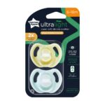 Tommee Tippee Ultra light Silicone Pacifiers 6-18m Yellow (2pcs)(43345101)