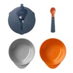Tommee Tippee Σετ Μπoλ Φαγητού Με Προστατευτικό Καπάκι & Κουτάλι Γκρι⁄Πορτοκαλί 6m+(44671850) - Image 3