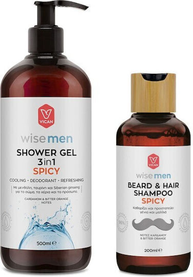 wise-men-shower-gel-spicy-500ml-beard-38-hair-shampoo-spicy-200ml1.jpg Wise Men Shower Gel Spicy 500ml + Beard & Hair Shampoo Spicy 200ml - Image 1