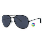 Zippo Men's Sunglasses with Black Metal Frame and Grey Polarized Lens OB36-10