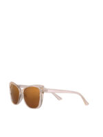 Zippo Women's Sunglasses with Transparent Red Skeleton and Brown Lens OB207-4