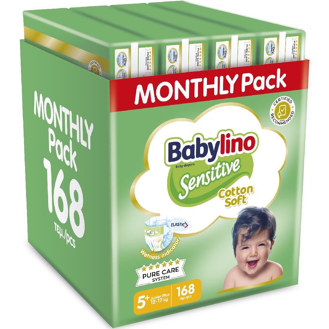 Βρεφική-πάνα-babylino-sensitive-cotton-soft-no5-12-17-kg-monthly-pack-168-τεμ1.jpg Βρεφική πάνα Babylino Sensitive Cotton Soft No5+ 12-17 Kg Monthly Pack 168 τεμ. - Image 1
