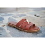 Women's Sandal with Side Cuts and Gold Details (N38-)