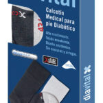 DIAVITAL Medical Sock For Diabetics, Medium Grey⁄White