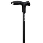Aluminum Height Adjustable Walking Stick with "T" Shaped Handle Black FDI (1407051)