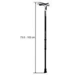 Aluminum Height Adjustable Walking Stick with "T" Shaped Handle Black FDI (1407051) - Image 2