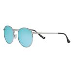 Zippo Eyewear Γυαλιά Ηλίου με Ασημί Μεταλλικό Σκελετό και Γαλάζιο Καθρέφτη Φακό OB130-10