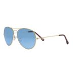 Zippo Sunglasses with Silver Metallic Frame and Blue Mirror Lens OB36-21