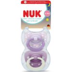 NUK First Choice Classic Day & Night Πιπίλα Σιλικόνης με Θήκη 6-18m Λιλά-Μωβ, 2τεμ - Image 2