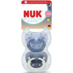 NUK First Choice Classic Day & Night Πιπίλα Σιλικόνης με Θήκη 6-18m Μπλε-Γκρι, 2τεμ - Image 2