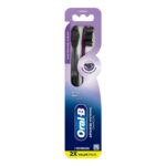Oral-B Pro 3D White Toothbrush Medium Charcoal Infused Bristles Οδοντόβουρτσα Medium 2τμχ