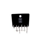 RO Accessories Σκουλαρίκια Αυτιών Κρίκοι με Στρας 3 Ζευγάρια
